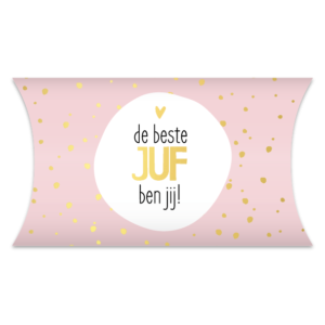 Gondeldoosje groot roze De beste juf ben jij!