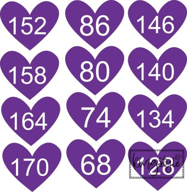 Strijkapplicatie Maatlabels Hart - per set van 10 stuks