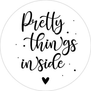 Stickers rond wit Pretty things inside | per 10 stuks