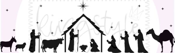 Statische raamstickers Kerststal Herbruikbaar