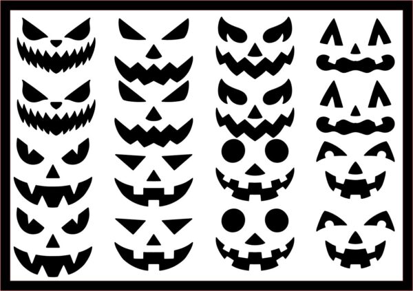 Stickers halloween gezichtjes | per vel