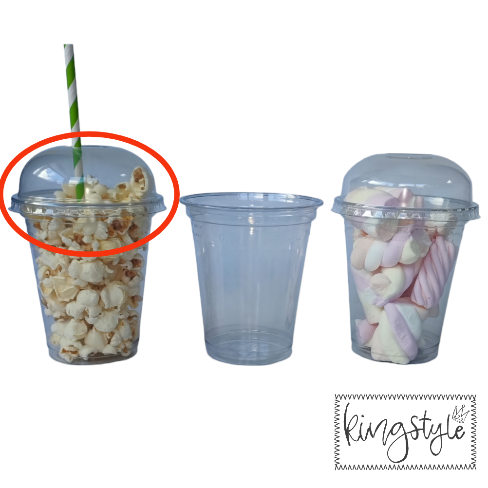 Transparante plastic DEKSEL MET GAT voor bekers 200 en 300 ml | per 5 stuks