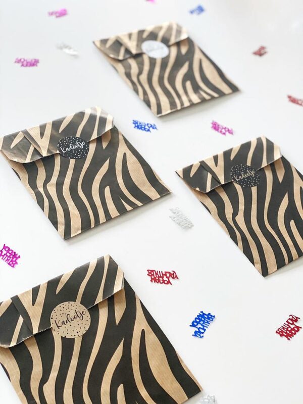 Kadozakjes kraft zebra 17,5 x 25 cm | per 5 stuks