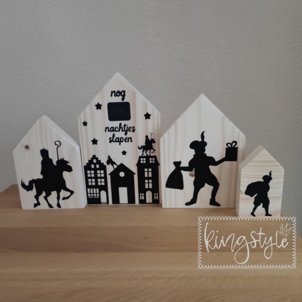 Sinterklaas decoratie houten huisjes