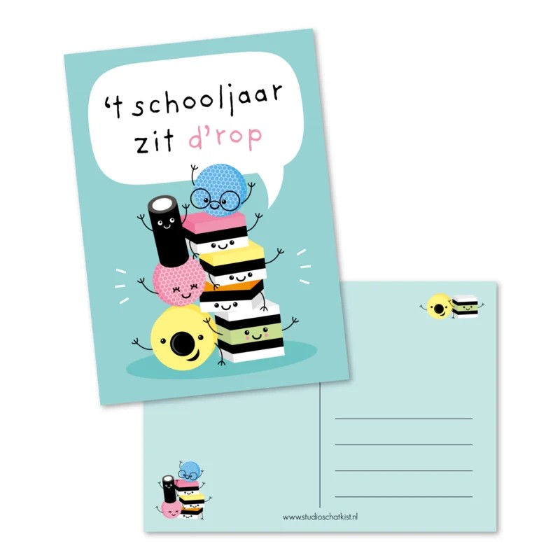 Kaart 't schooljaar zit d'r op