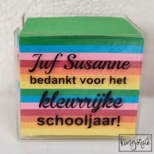 memoblok juf naam bedankt voor het kleurrijke schooljaar!