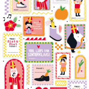 Stickervel a5 sinterklaas feest kleur